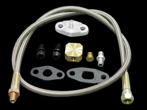 T3 T4 T04E Turbo Oil Inlet Feed Line Kit Braided