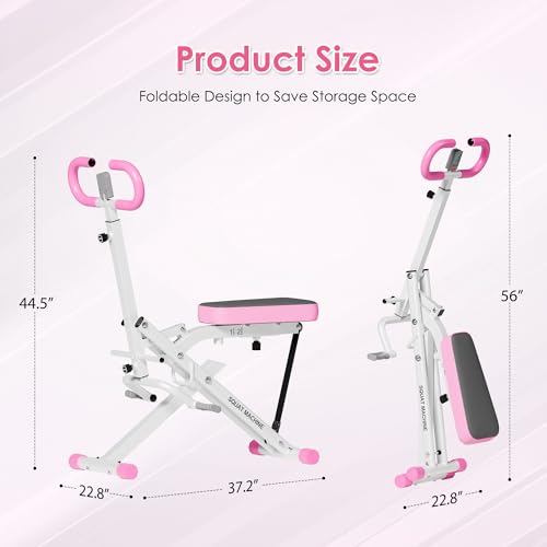 image for DlandHome Squat Machine, Rowing Machine with 3 High-Strength Resistanc