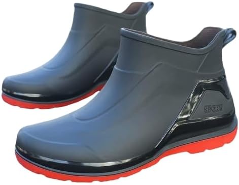 Men Rain Boots Waterproof Ankle Boots Outdoor Garden Shoes for Kitchen & Outdoor, Rain Shoes