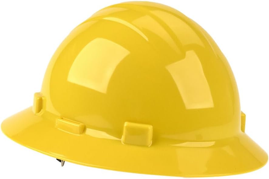 SAFEGEAR Full Brim Hard Hat, 4 Point Adjustable Ratchet Suspension, Class E and G