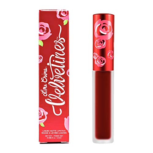 Lime Crime Velvetine Liquid Matte Lipstick, Feelins - Deepest True Red - French Vanilla Scent - Long-Lasting Liquid Metal Matte Lipstick - Won't Bleed or Transfer - Vegan - 0.08 fl oz