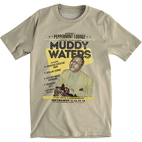 Muddy Waters Men's Peppermint Lounge Slim Fit T-Shirt Sand, Sand, Large