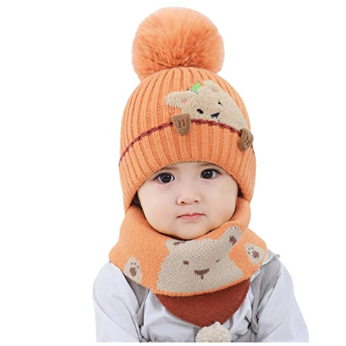 Gorro y bufanda para niños con protección de oídos invernal 2