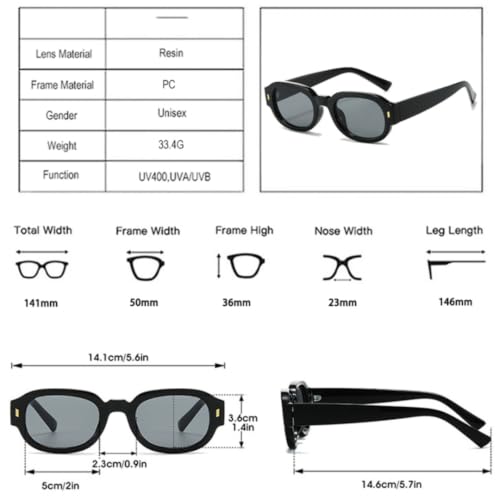 Lunettes de soleil rétro de forme ovale avec rivets de finition soignée - 2