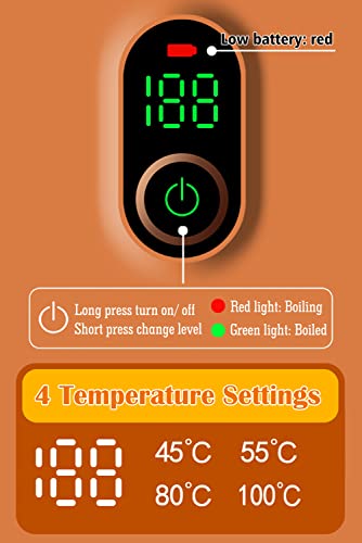 Cordless-Portable-Electric-Kettle-10-Minutes-Fast-Boiling-400ML-Hot-Water-Boiler-304-Stainless-Steel-Travel-Kettle-with-27000mAh-Rechargeable-Battery-for-Outdoor-Road-Trip-Travel