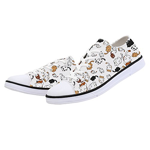 FIRST DANCE Women's 2019 Spring Animal Print Cat Sneakers, Ladies Low Top Cute Dog Print Shoes3