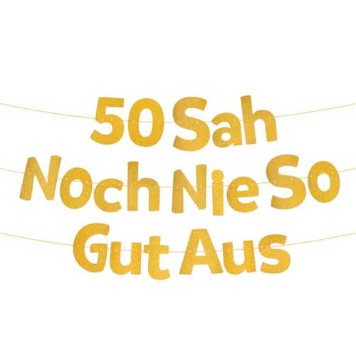 50 Geburtstag Deko Lustige Banner, 50 Sah Noch Nie So Gut Aus Geburtstag Girlande, Deko 50. Geburtstag Mann Frau, Geburtstagsbanner 50 Gold für Frauen Mann Partyzubehör 50 Geburtstag Deko Lustige Banner, 50 Sah Noch Nie So Gut Aus Geburtstag Girlande, Deko 50. Geburtstag Mann Frau, Geburtstagsbanner 50 Gold für Frauen Mann Partyzubehör
