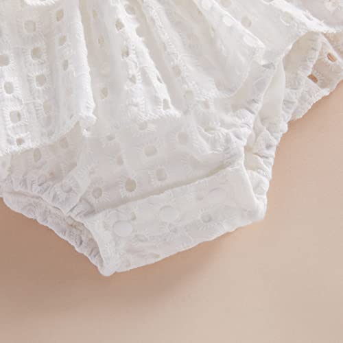 Fiomva FT70226FGI0GIQXLJD1 Newborn Baby Girl Lace Romper Onesie Dresses Sleeveless Halter Frill Onepiece Jumpsuit thumb #5