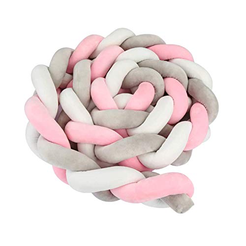 Luchild Trenza Protector de Cuna, 300cm Parachoques, Protector Cuna Chichonera para Proteger...