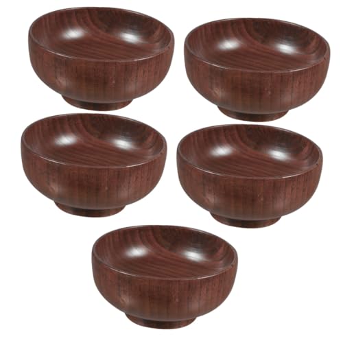 PRETYZOOM 5 Pezzi Ciotola di legno anti-scintilla insalatiera e posate insalata portafrutta piccole ciotole cucina cucine japanese food scodella ciotola per il pane in legno Coffee