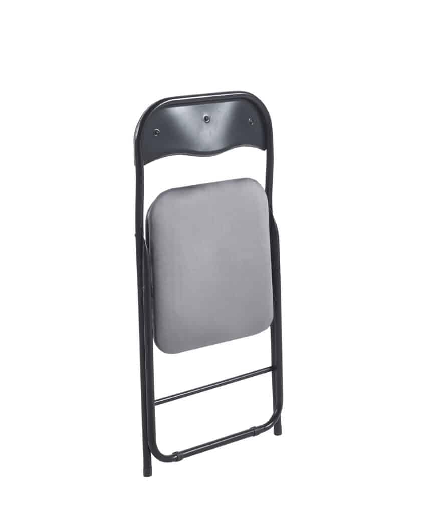 Lot de 6 Chaises Pliantes d'Intérieur, Chaise Pliante Confortable, Cuisine, Salle à Manger, Bureau, Réception, Chaise Pliante Velours et Métal - Gris