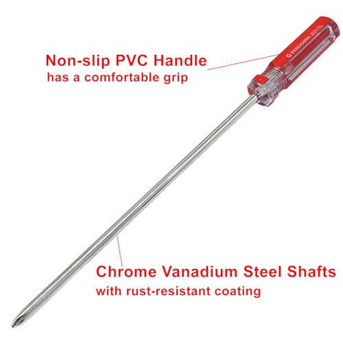 Image of Phillips Screwdriver 8 Inch, Long Screwdriver #2 Extra Long Shaft Cross Head Screwdriver