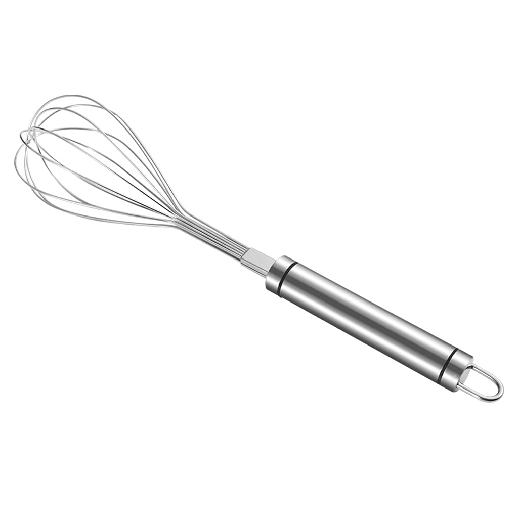 WOMGKDA Manual Stainless Steel Egg Whisk Beater, 11 Inch Hand Mixer for Cream Stirring and Baking, Kitchen Whisking Tool, a