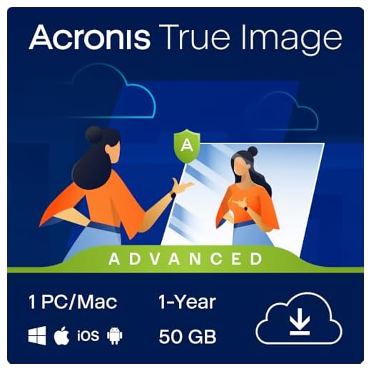 Acronis Cyber Protect Home Office 2023 | Security | 50 GB Cloud-Speicher | 1 PC/Mac | 1 Jahr | Windows/Mac/Android/iOS | Internet Security inkl. Backup | Aktivierungscode per Email