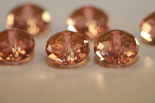Miniatura 4 de Adabele - 100 cuentas de cristal de Rondelle sueltas facetadas austriacas de 0.236 pulgadas (0.236 in), espaciador rosa claro compatible con