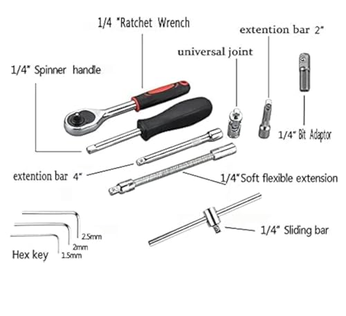 Image of Tool Kit for Home Use Tools Kit Spanner Set Socket Set Wrench Set Tools Set Hand Tools Bike Tool Kit Set Socket Spanner Set All Size Tool Kit Goti Pana Set