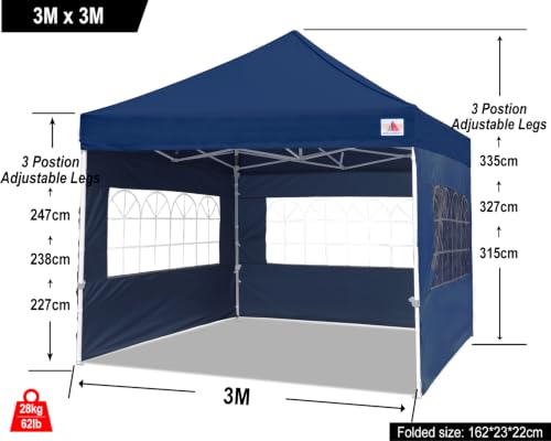 Image of ABCCANOPY Pop up Canopy Tent with Elegant Church Window 10X10,Navy Blue