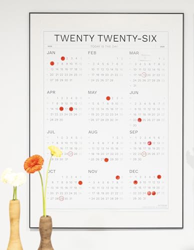 OCTÀGON DESIGN | 2026 Wall Calendar | Calendario de pared de una sola hoja | Tamaño A0   Vertical (84,1 w x 118,9 h cm) | Todo el año a la vista | Ideal para planificar, ideal para regalar.