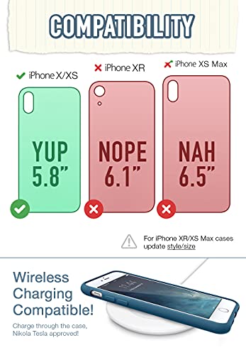 Smartish Iphone Xs/X Slim Case - Gripmunk [Lightweight + Protective] Thin Cover For Apple Iphone 10/10S (Silk) - Blues On The Green #TOP5