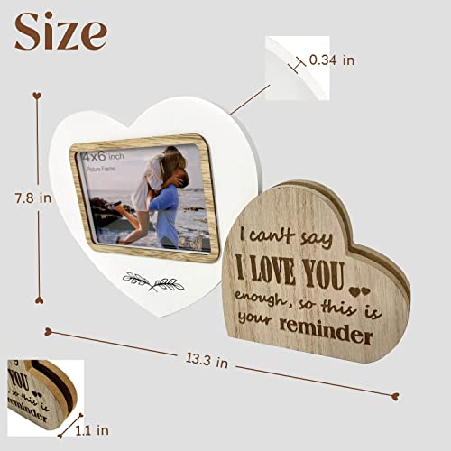 Ylu Yni Gifts For Boyfriend Anniversary Valentines Gifts Engagement Gifts For Couples, 4X6 Picture Frame With Heart Shaped, Engraved Love Sign, Wood, Valentines Day Decor #TOP1