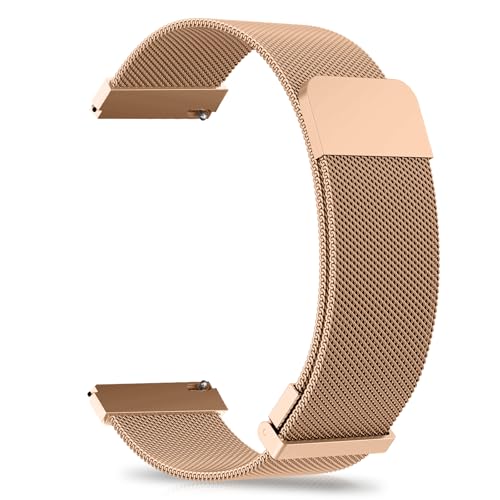 PinnWaa Bracelet de Montre Métal 18/20/22mm, Bracelet en Acier Inoxydable Magnétique, Maille Milanaise Réglable, Attache Rapide, Respirant et Élégant,...