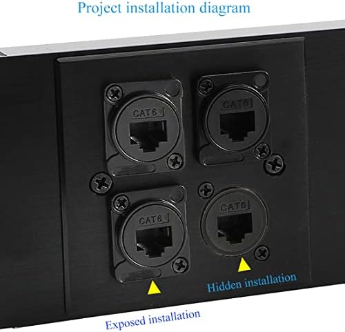 QIANRENON CAT6 RJ45 Industrial Panel Mount Connector, Waterproof D-Type PCB Shielded Solder Coupler, 8P8C Network Jack Female Feedthrough Couplers
