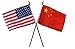 USA American & China Chinese Flags 4"x6" Desk Stick Table (NO BASE)