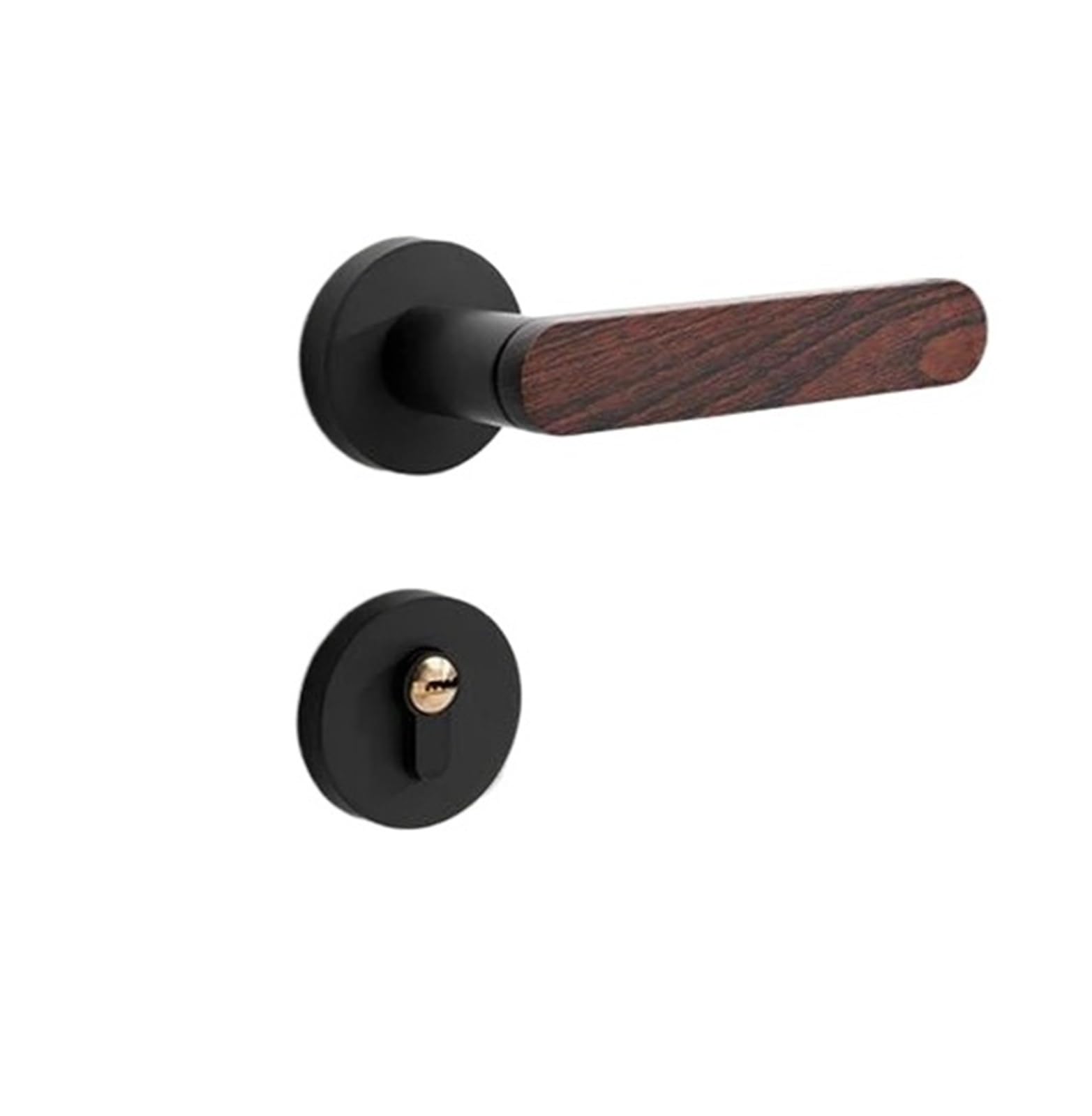 Sjloynwq Black Door Lock Set Door Handle Furniture Silent Split(,With Key)