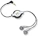 ReTrak Retractable Stereo Earbuds, Silver (ETAUDIOEB)