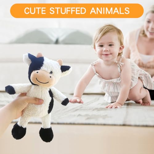 Hojalis Kuscheltier Kuh, 22CM Niedliches Plüschkuh-Spielzeug, Kuhs-Plüschtier Plüschkissen, Sitzend Kuhs, Schwarz Weiß Plüschtier,Weiches Stofftier Geschenke für Baby Kinder (Kuscheltier Kuh-B)