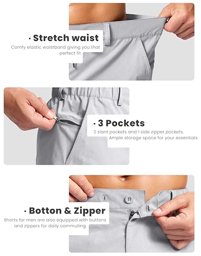 Men's Casual Shorts 7" Lightweight Golf Shorts for Men Stretch with Pockets Quick Dry Breathable Workout Shorts4