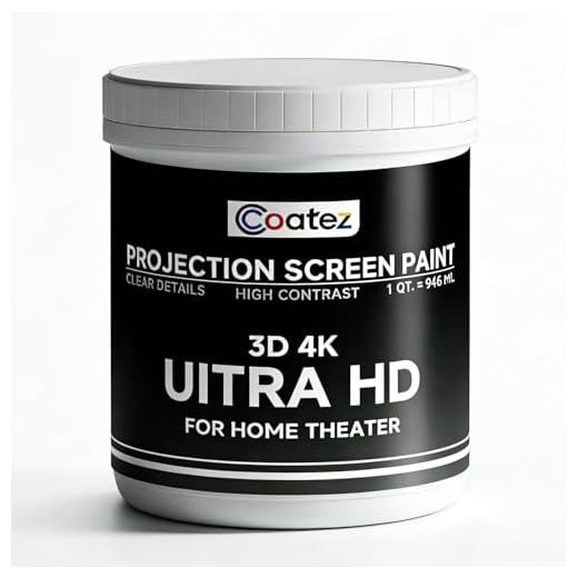 COATEZ Ultra HD Premium Projector Screen Paint with 1.6 Gain (1 QT./ 946 ML)| Single-Coat Projector Paint For Picture Perfect 3D 4K UHD Clarity | Interactive Projector Wall Paint for Indoors
