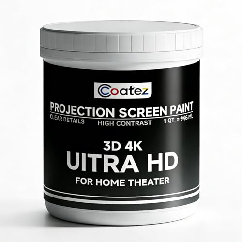 COATEZ Ultra HD Premium Projector Screen Paint with 1.6 Gain (1 QT./ 946 ML)| Single-Coat Projector...