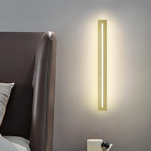 Lámpara de pared interior moderna de 80cm color oro aplique rectangular pasillo