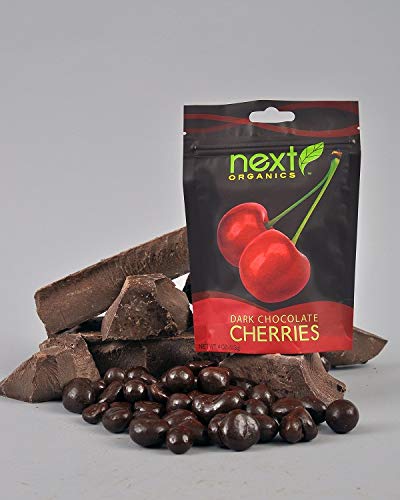 Next Organic Cherries Dark Chocolate Covered, 4-Ounce (Pack of 4)
