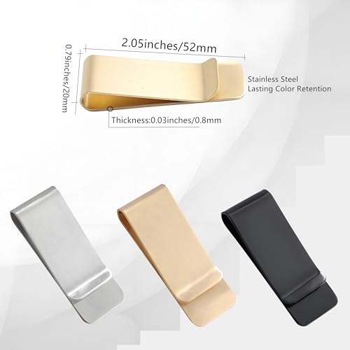 4PCS Small Men's Slim Money Clip,Stainless Steel Slim Cash Clip Minimalist Front Pocket Wallet,Credit Card Name Card Holder,Book Marker/Gift card/Chip Clips2
