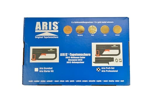 Aris Tapetenschere elektrisch – Profiset – mit Verlängerung & Ersatzklingen – Exakter Schnitt von nassen & trockenen Tapeten – Tapezierhilfe für Wand & Decke – Grundgerät mit Zubehör