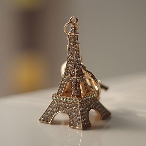 Yosoo Rhinestone Eiffel Tower Shaped Keychain, Cute Crystal Eiffel Tower Keyring, Pendants for Purse or Other Craft Project (Size: Approx 4.5 * 3.5cm / 1.77"*1.38")