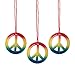 Fun Express - Rainbow Peace Sign Hippie Necklaces (4 dz)