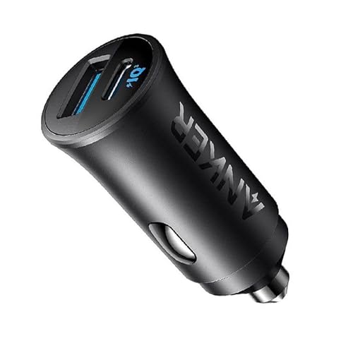 Anker PowerDrive Car Charger 30W with PPS, Ultra Dual-Port High-Speed USB-C, Charge 2 Devices simultaneously, Compatibility with iPhone, iPad, Airpods, Galaxy and More-Black- 18 Months Warranty