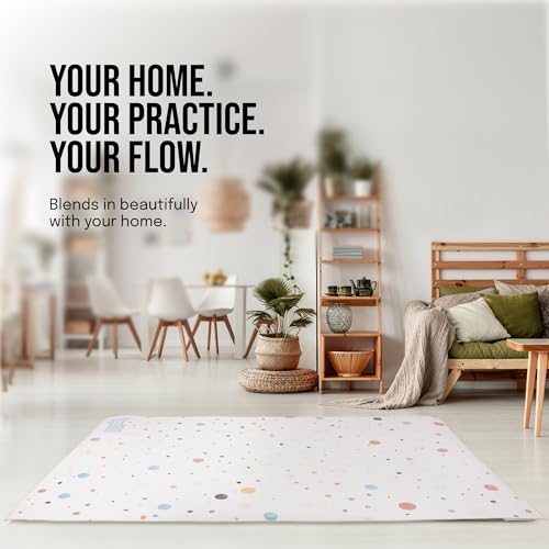 Image of Yoga Mat and Towel Set - 6x4 ft Large Workout Mat with Matching Yoga Towel, Non-Slip, Home-Friendly, Machine Washable, Ideal for Yoga, Pilates & Floor Workouts