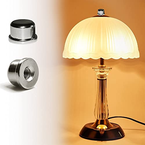 Ecudis Pack Of 5 Solid Metal Lamp Finials Caps Knob For Lamp Shade Holder Harp, 1/2 Inch Tall, Nickel #TOP4