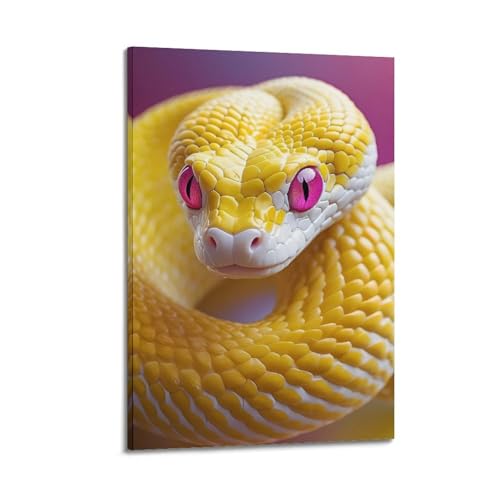 Serpent coloré impression sur toile moderne décoration murale animal 20x30 cm
