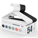 Paquete de 54 perchas de plástico resistente fabricadas en Estados Unidos, perchas de plástico