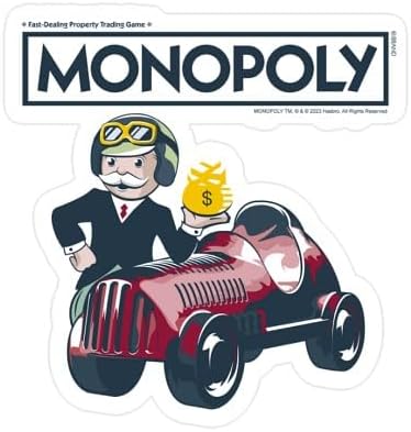 CafePress Mr. Monopoly Race Car Small Die Cut Sticker, 3"x4" Matte Finish