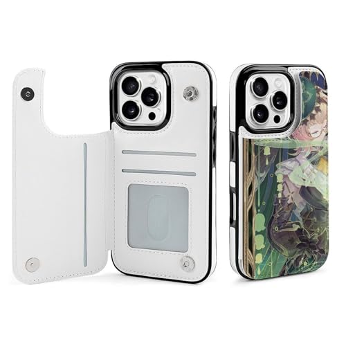 For ���_ Genshin Impact �Ή� iPhone 16pro �X�}�[�g�t�H���P�[�X �蒠�^ ����PU���U�[ ���u���X�^���h�@�\�t�� �J�[�h�X���b�g �X�g���b�v�t�� ���z�^ �}�j���A���� �J�[�h���[ ��G�肪�悢 �_�u���{���h���C�z�� YS-4