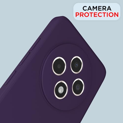 Image of Outlouders Back Cover for Oppo Reno 12F 5G | Camera Protection | Durable Soft Matte Silicone Bumper Case (Purple)