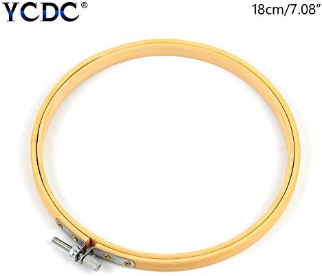 YCDC Embroidery Hoop, Cross Stitch Bamboo Circle Rings, 7inch(Diameter 18cm) for Embroidery, Home Cross Stitch Art, Handcraft, Sewing, Kids Patience Tutoring, with Easy Sandwiching Knob, 1Pc
