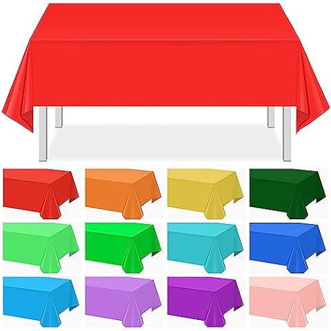 MASHAN 12 Pack Rainbow Tablecloths Cover