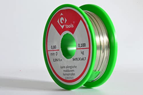 Q-tools® 100g Lötzinn mit Flussmittel | 0,8mm | 100g | Lötdraht 0,8mm mit Versand am gleichen Werktag aus Deutschland Cover